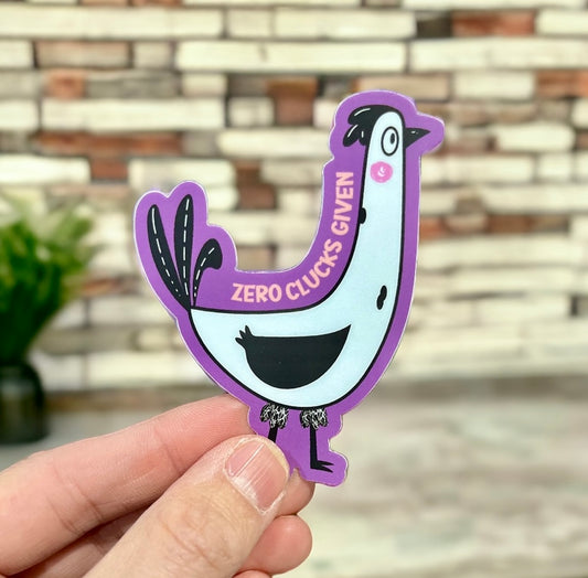 Zero Clucks Given Boho Style Stickers | Funny Chicken Stickers | Chicken SVG