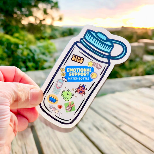 Emotional Support Water Bottle Sticker | Unique Design | Laptop Decal