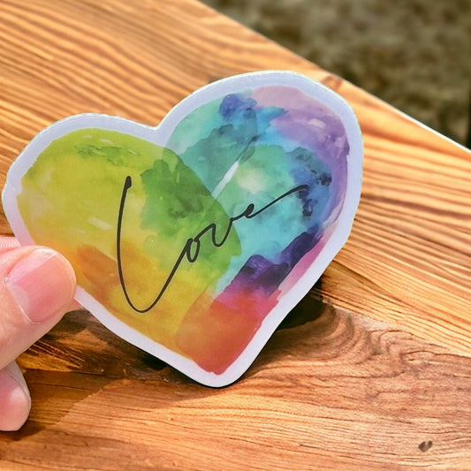 Colorful Heart Vinyl Sticker | PRIDE Subtle Sticker | Love is Love | Love Wins