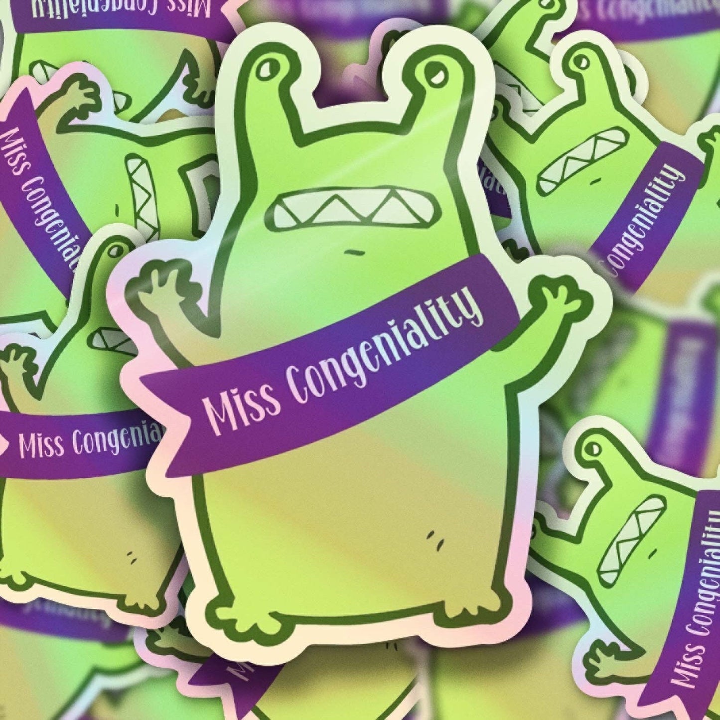 Vinyl Sticker Miss Congeniality Alien Fun and perfect for yourself, your kids, and their friends