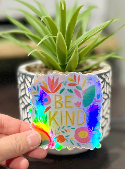 Be Kind BoHo Style Vinyl Sticker | Flowers Sticker | Quote Sticker
