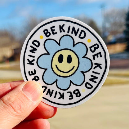 Be Kind Circle Flower Sticker | Kindness Sticker | Quote Sticker