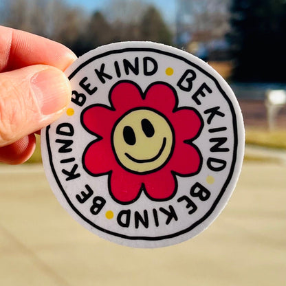 Be Kind Circle Flower Sticker | Kindness Sticker | Quote Sticker