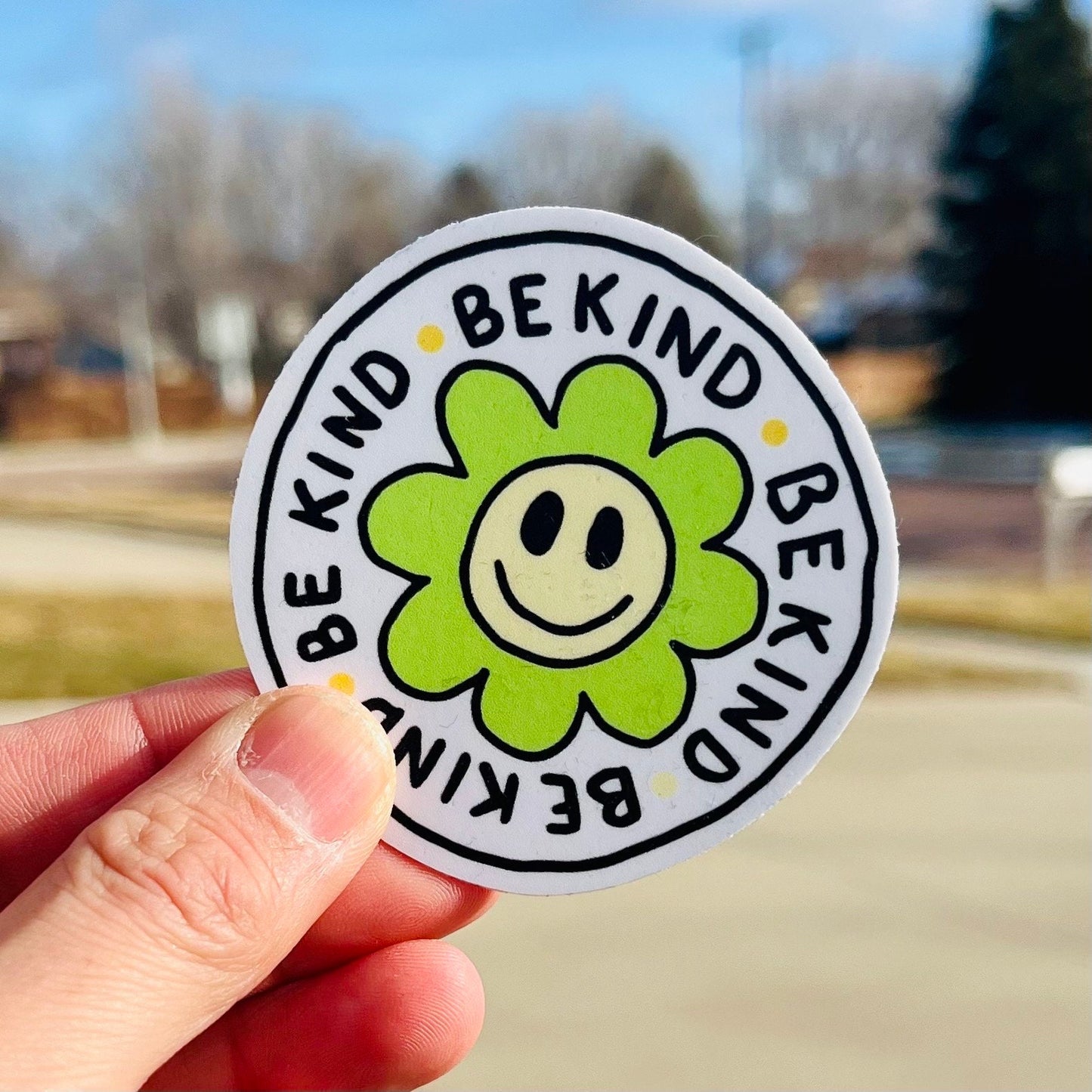 Be Kind Circle Flower Sticker | Kindness Sticker | Quote Sticker